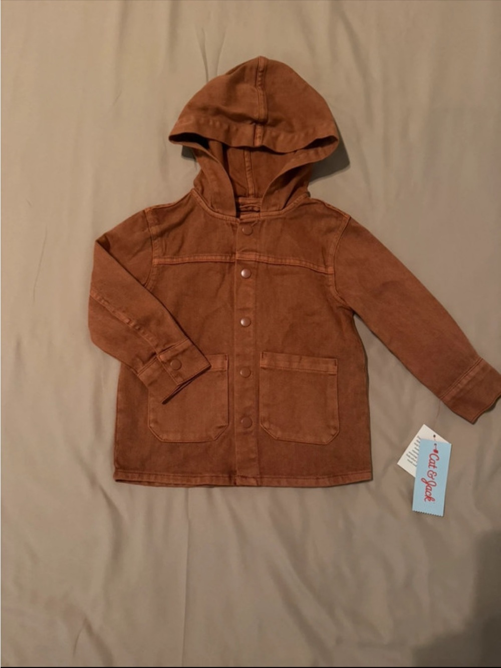 Cat & Jack Hooded Utility Jacket - Rust Brown